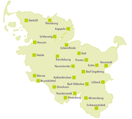 Übersicht der Beratungsstellen in Schleswig-Holstein